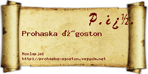 Prohaska Ágoston névjegykártya